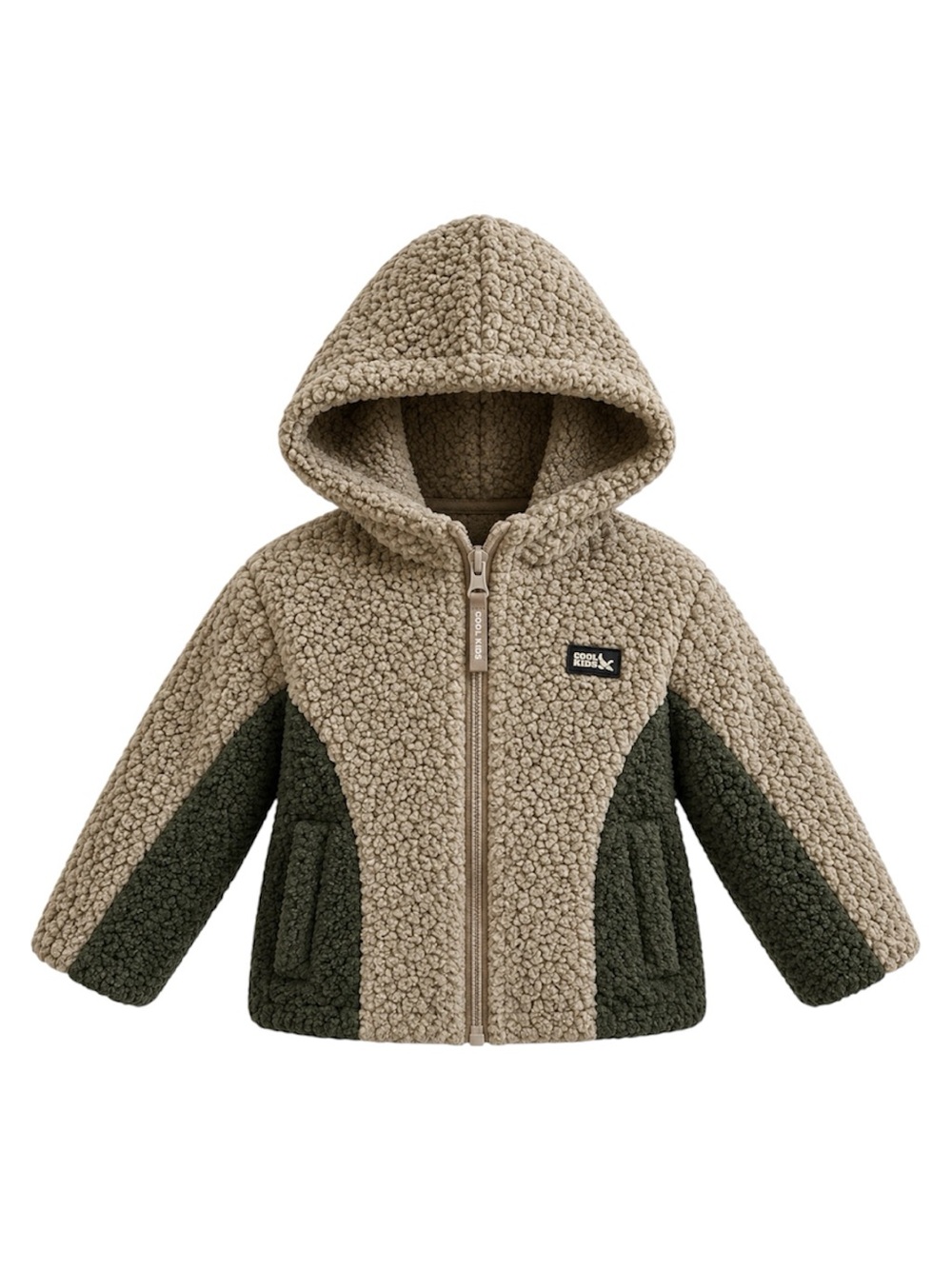 Eddie Bauer Kids Sherpa Hoodie in Tan & Olive